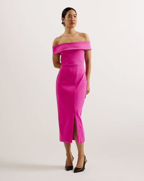 LERREN-Dresses-Scuba Bardot Midi Dress- Ted Baker Romania